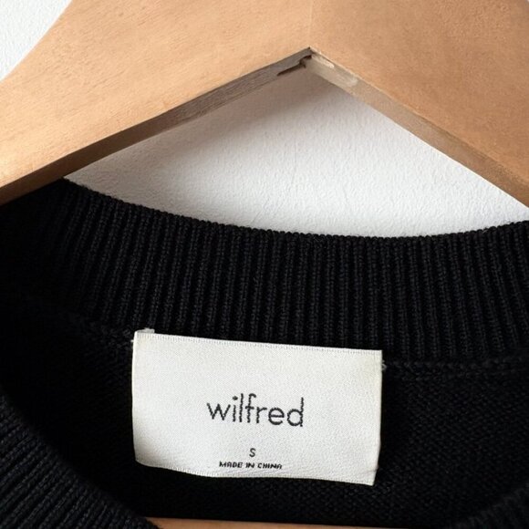 Aritzia Wilfred Merino Wool Endless Crew Neck Sweater Black Size Small - Picture 9 of 10